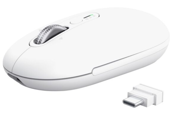 Trust Seron Slim/Kancelářská/Optická/3 200 DPI/USB+BT/Bílá