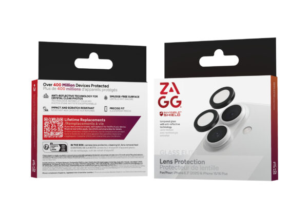 ZAGG Ochranná čočka Premium pro Apple iPhone 17/16/16+ - černá