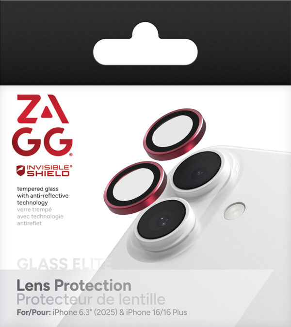 ZAGG Ochranná čočka Premium pro Apple iPhone 17/16/16+ - růžová