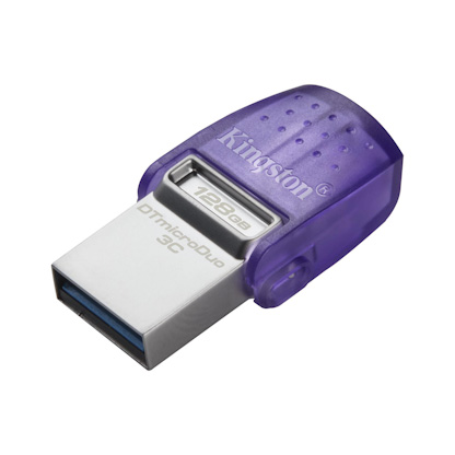 Kingston DataTraveler MicroDuo 3C/128GB/USB 3.2/USB-A + USB-C/Fialová