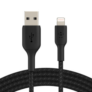 21_s-11 BELKIN kabel oplétaný USB-A - Lightning, 1m, černý