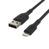22-6 BELKIN kabel oplétaný USB-A - Lightning, 1m, černý