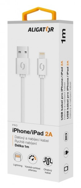 22833_2_800_600 ALIGATOR Datový kabel 2A, Lightning bílý