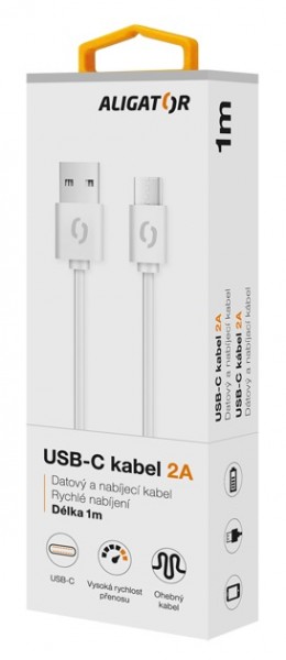 ALIGATOR Datový kabel 2A, USB-C bílý