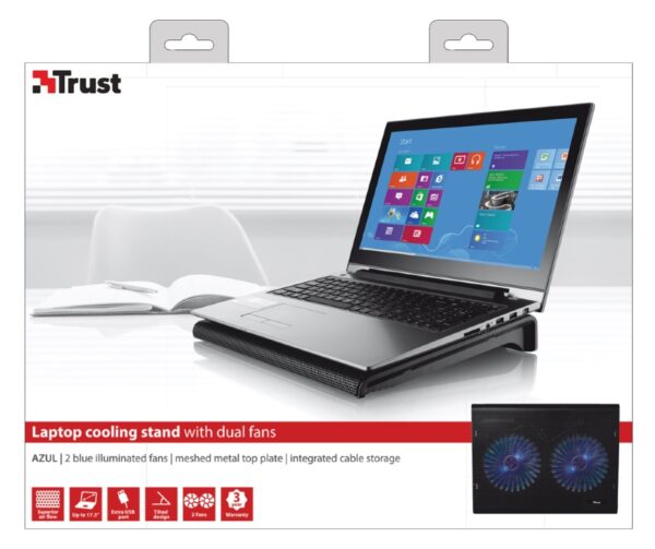 2290100971_6 stojan TRUST Azul Laptop Cooling Stand with dual fans