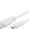 22_s-3 PremiumCord USB-C/male - USB 3.0 A/Male, bílý, 0,5m