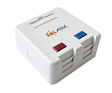 Zásuvka modulární Solarix pro 2 keystony na omítku bílá SXMO-2-0-WH