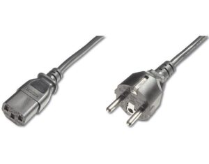 PremiumCord Kabel síťový 230V k počítači 2m , přímý konektor do zásuvky