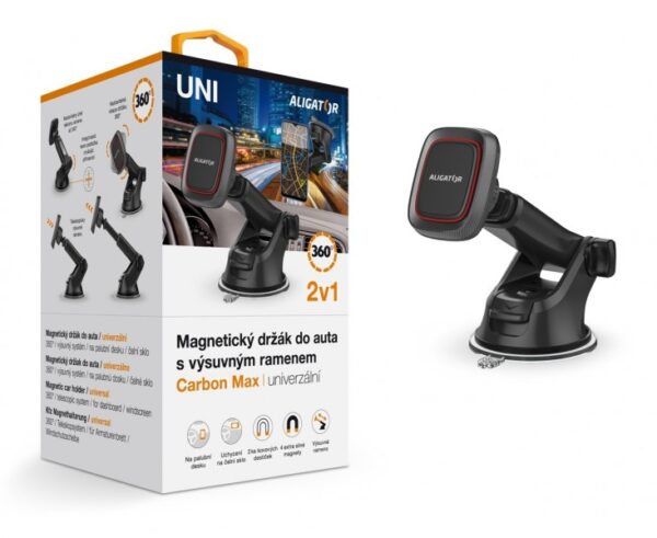 24605_800_600 ALIGATOR Magnetický držák do auta HA17 Carbon Max, univerzální