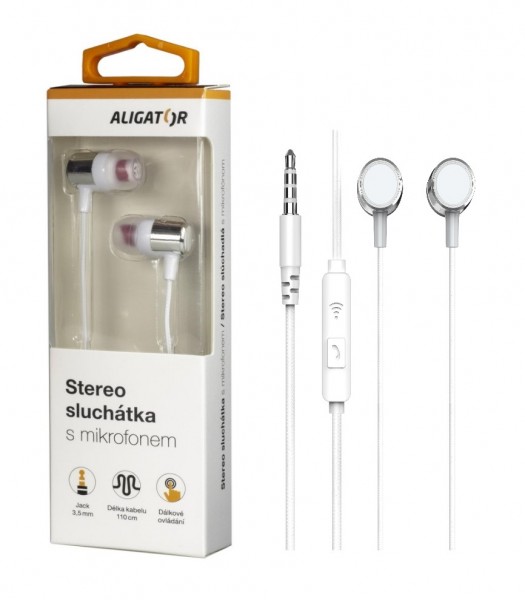 24621_800_600 Sluchátka ALIGATOR AE005, Strong Bass, stříbrná
