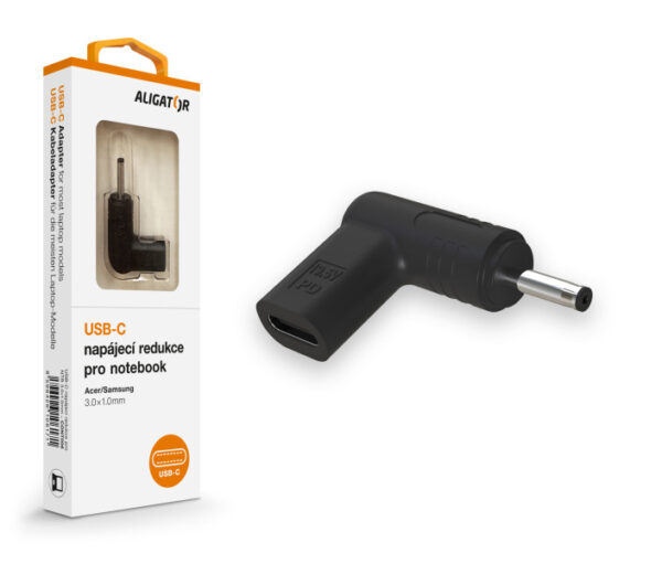 25691_800_600_s-1 Aligator USB-C napájecí redukce 3,0 x 1,0 mm pro notebooky Acer/Samsung