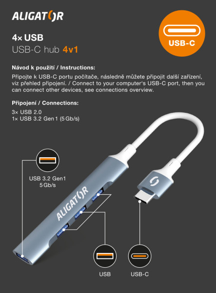 26431_2_800_600 Aligator Hub USB-C / 4x USB