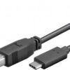 28_s-7 PremiumCord USB-C/male - USB 2.0 B/male, černý,1m