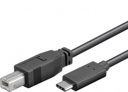 28_s-7 PremiumCord USB-C/male - USB 2.0 B/male, černý,1m