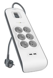 BELKIN SurgeStrip přep.ochrana,6 zásuvek,650J,2USB