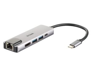 2DUB-M520-D1_s D-Link 5-in-1 USB-C Hub with HDMI/Ethernet and Power Delivery