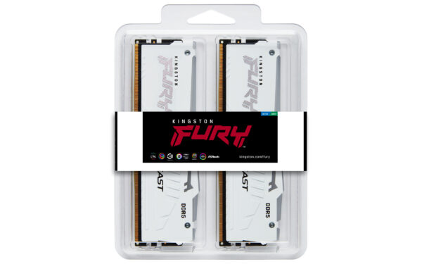 2RGBWhiteBOX-1 Kingston FURY Beast EXPO/DDR5/32GB/6800MHz/CL34/2x16GB/RGB/White