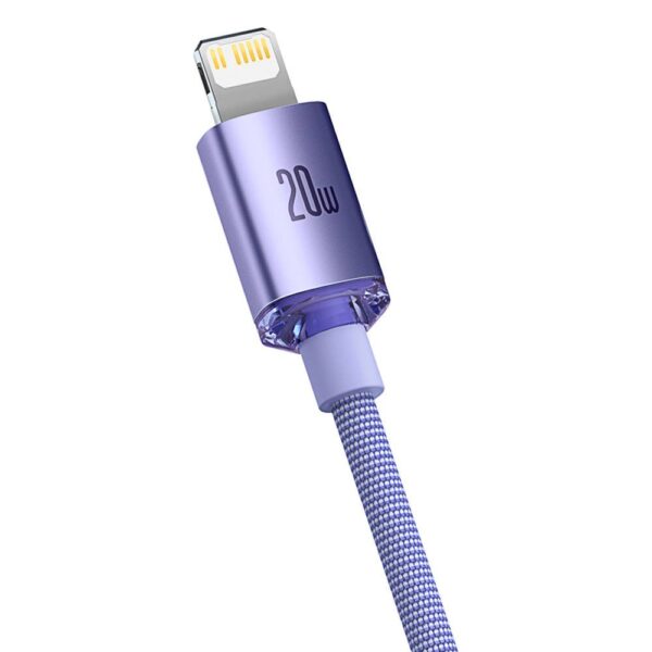 3-2245 Baseus CAJY000205 Crystal Shine Series Datový Kabel USB-C - Lightning 20W 1,2m Purple
