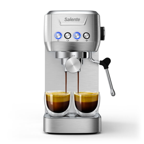 Salente Coffio, pákový kávovar, nerez