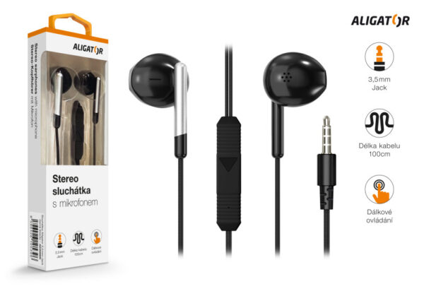 3-353 ALIGATOR AE008/Stereo/Jack/Drát/Černá