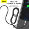 Baseus datový kabel Cafule USB-C/Lightning 1m PD 20W černý