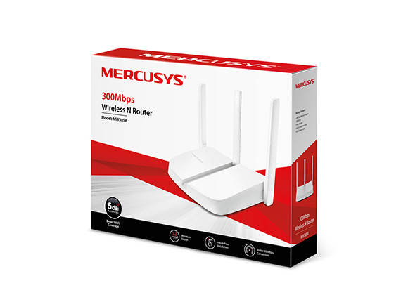Mercusys MW305R 300Mbps WiFi N router, 4x10/100 RJ45, 3x anténa