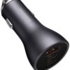 3-5552 Baseus CGJP010013 Nabíječka do Auta Triple Quick Charger USB/USB-C/USB-C 65W Dark Grey