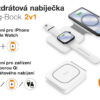 3-5686 Bezdrátová nabíječka ALIGATOR Mag-Book 2v1, určeno pro MagSafe a nabíjení Apple Watch, 15W, bílá