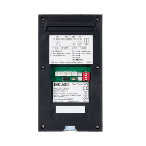 EVOLVEO DoorPhone 20-2W - 2 drátový videotelefon s aplikací pro dvě domácnosti a 32GB pamětí
