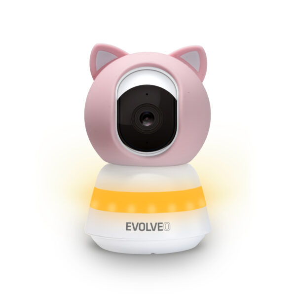 3-6126 EVOLVEO Baby Monitor LUX- Chytrá 360° videochůvička s nočním viděním, detekcí pláče a pohybu, růžová