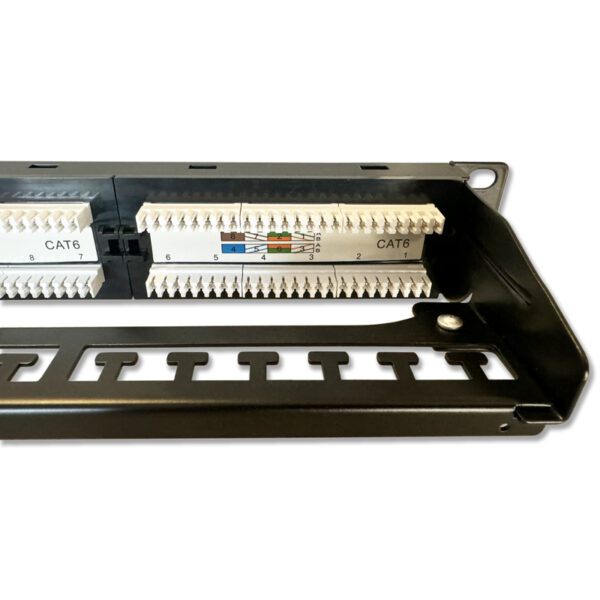 3092_g1_800 DATACOM Patch panel 19" UTP 24 port CAT6 DUAL 1U BK (4x6p) VL