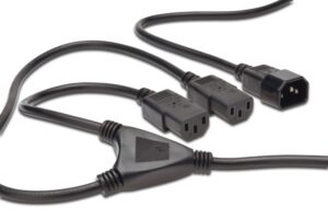 30_s-15 PremiumCord Kabel síťový 230V, Y-kabel prodlužovací M-2x F