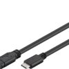 PremiumCord Převodník Prodlužovací kabel USB-C M/F, černý, 1m