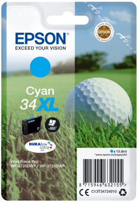 34_c_xl_golf-ball_png Epson Singlepack Cyan 34XL DURABrite Ultra Ink