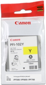 CANON INK PFI-102 YELLOW  iPF-500, 600, 700