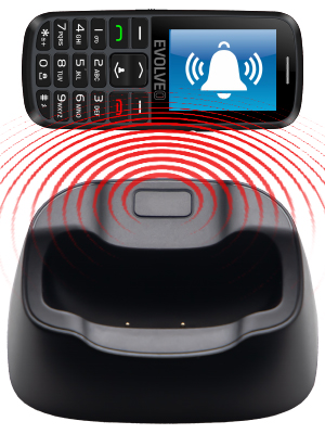 4-15 EVOLVEO EasyPhone EG, telefon pro seniory, nabíjecí stojánek a adaptér, černý