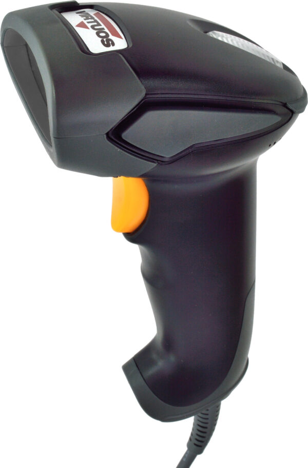 4-668 CCD čtečka Virtuos HT-310A, dlouhý dosah, USB (klávesnice/RS-232 emulace), stojánek, černá