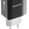 4-728 Chytrá síťová nabíječka ALIGATOR 3.4A, 2xUSB, smart IC, černá, kabel pro iPhone/iPad 2A