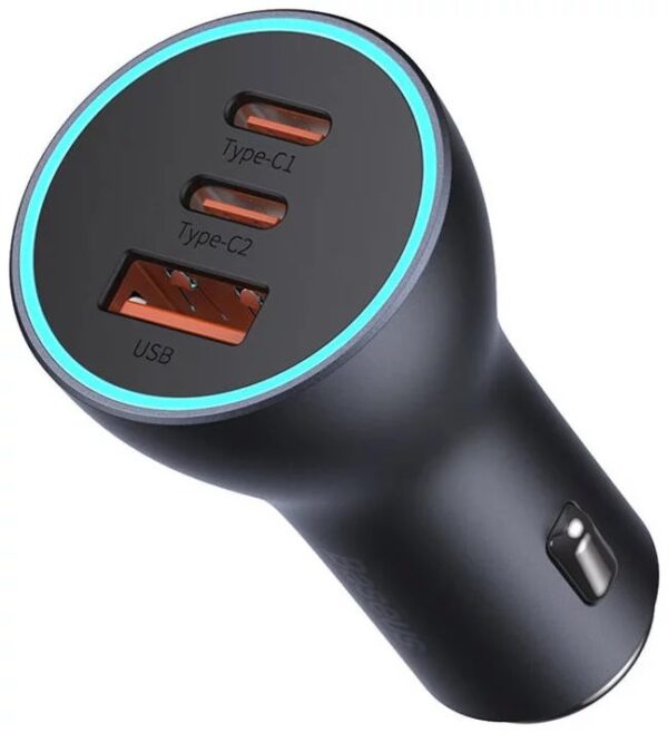 4-752 Baseus CGJP010013 Nabíječka do Auta Triple Quick Charger USB/USB-C/USB-C 65W Dark Grey