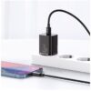 4-809 Baseus rychlonabíječka do sítě Super Si USB-C PD QC 20W černá s kabelem USB-C/Lightning 1m