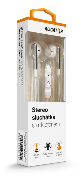 4-89 ALIGATOR AE008/Stereo/Jack/Drát/Bílá