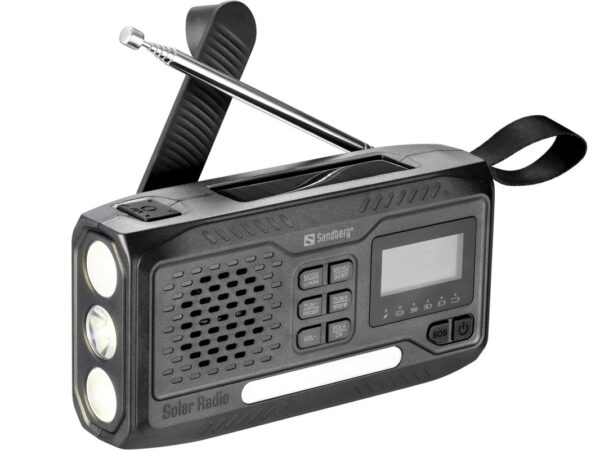 421-17_s Sandberg Survivor All-in-1 DAB Radio 4500 mAh, multifunkční outdoorové rádio, černé