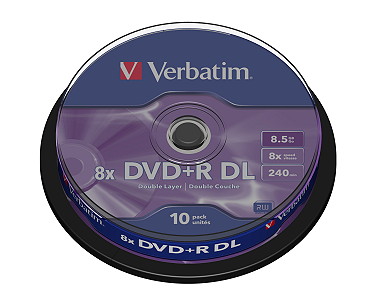 43666_s VERBATIM DVD+R(10-Pack)Spindl/MattSlvr/8x/8.5GB