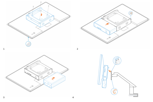 Dell MFF VESA Mount with PSU Adapter sleeve, D12