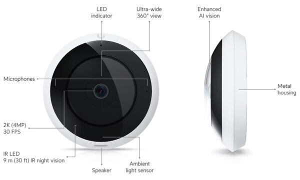 Ubiquiti UVC-AI-360-W, UniFi Protect AI 360, bílá