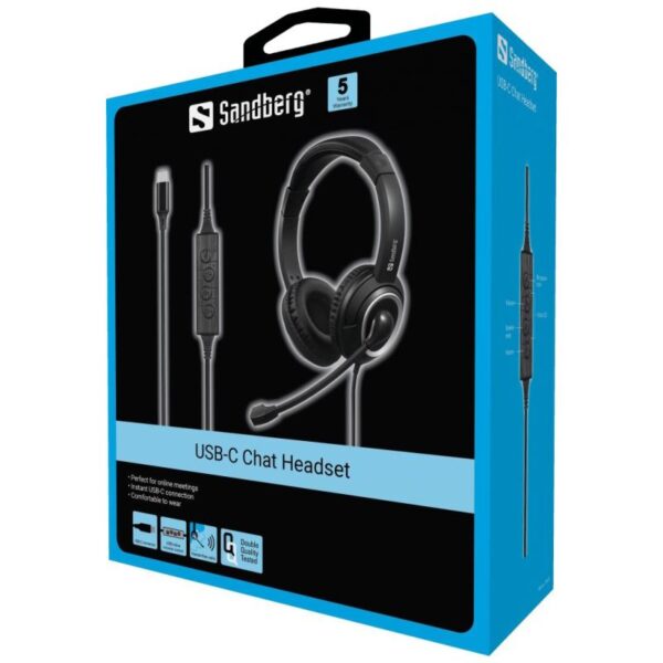 5-11 Sandberg PC sluchátka USB-C Chat Headset