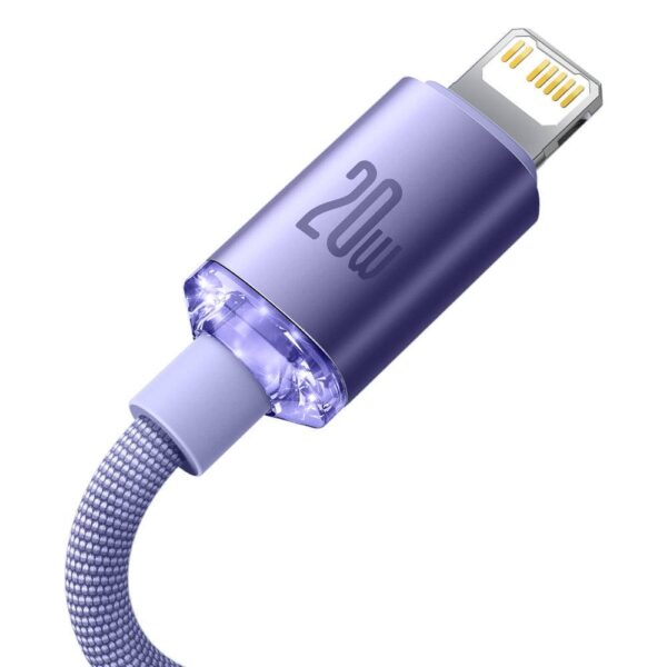 5-141 Baseus CAJY000205 Crystal Shine Series Datový Kabel USB-C - Lightning 20W 1,2m Purple