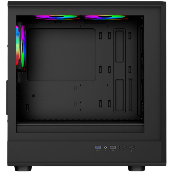 EVOLVEO Panthera, mATX/6x ARGB 120/dřevo+sklo