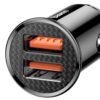 Baseus rychlonabíječka do auta 2xUSB QC3.0 30W černá