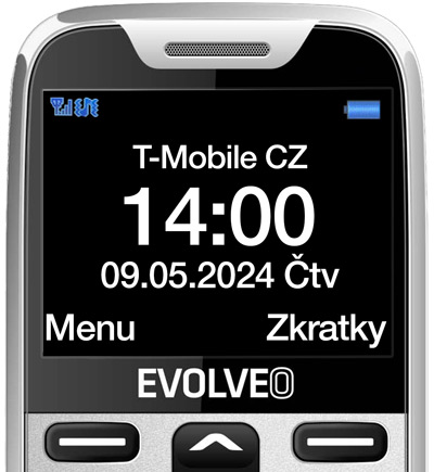 EVOLVEO EasyPhone XR, mobilní telefon pro seniory s nabíjecím stojánkem, bílá